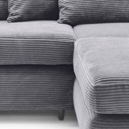 Abakus Direct Jumbo Cord Corner Sofa Right Hand in Grey - thumbnail 5