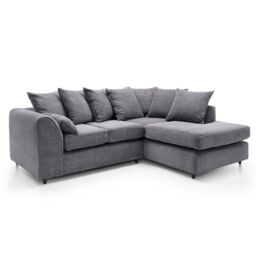 Abakus Direct Jumbo Cord Corner Sofa Right Hand in Grey - thumbnail 2