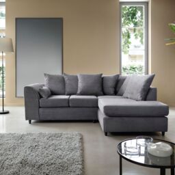 Abakus Direct Jumbo Cord Corner Sofa Right Hand in Grey - thumbnail 1