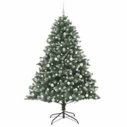 Berkfield Home Artificial Christmas Tree with Stand Green 140 x 140 x 210 cm - thumbnail 4