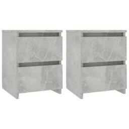 Berkfield Home Elegant Bedside Cabinets 2 pcs Concrete Grey 30x30x40 cm Engineer - Size: 30 x 30 x 40 cm - thumbnail 3