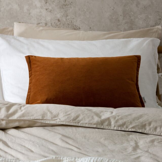 Yard Merton Velvet Cushion in Burnt Orange - Size: 55 cm x 55 cm - image 1