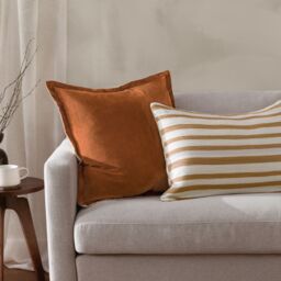 Yard Merton Velvet Cushion in Burnt Orange - Size: 55 cm x 55 cm - thumbnail 6