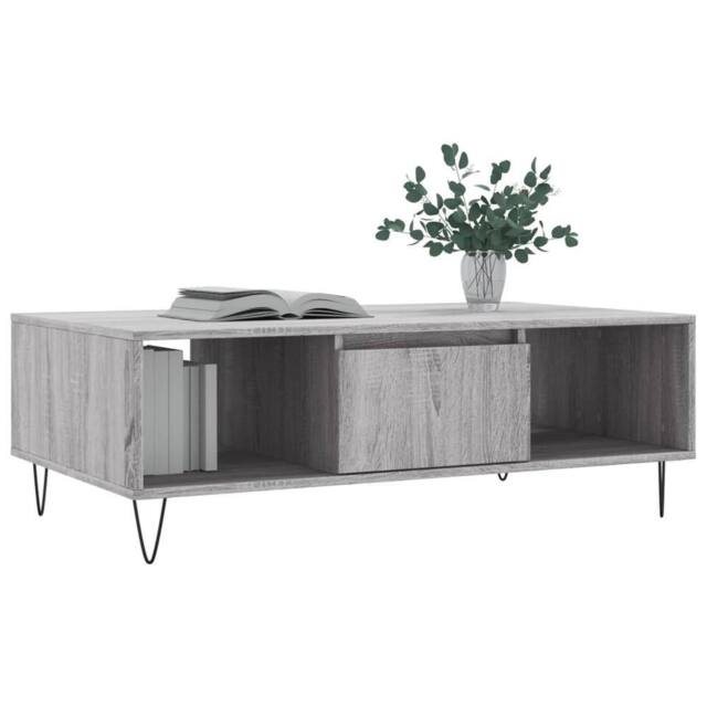 Berkfield Home Decorative Coffee Table Grey Sonoma 104x60x35 cm Engineered Wood - Size: 104 x 60 x 35 cm - image 1