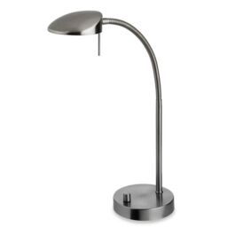 Netlighting Milan LED 1 Light Table Lamp Brushed Steel in Grey