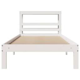 Berkfield Home Beautiful Bed Frame with Headboard without Mattress White 75x190 - Size: Small Single - thumbnail 4