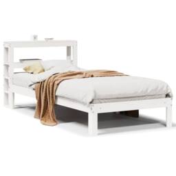 Berkfield Home Beautiful Bed Frame with Headboard without Mattress White 75x190 - Size: Small Single - thumbnail 3