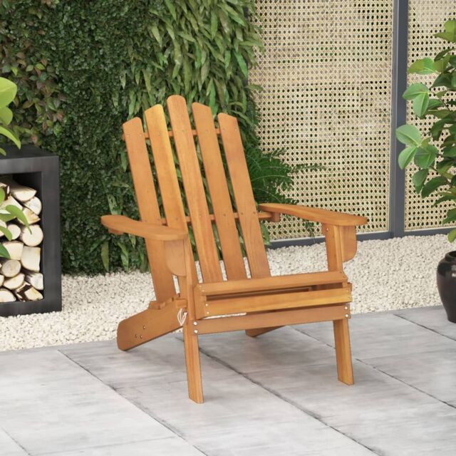 Berkfield Home Garden Adirondack Chair Solid Acacia Wood in Brown - image 1