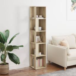 Berkfield Home Stylish Corner Cabinet Sonoma Oak 33x33x164.5 cm Engineered Wood in Light Tan