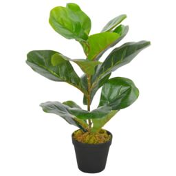 Berkfield Home Artificial Plant Fiddle Leaves with Pot Green 45 cm - thumbnail 1