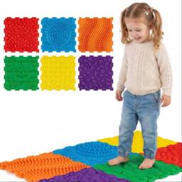 CASART 6 PCS Tactile Sensory Mats for Kids Adults Interlocking Puzzle in Yellow - thumbnail 5