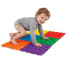 CASART 6 PCS Tactile Sensory Mats for Kids Adults Interlocking Puzzle in Yellow