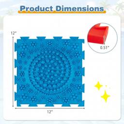 CASART 6 PCS Tactile Sensory Mats for Kids Adults Interlocking Puzzle in Yellow - thumbnail 8