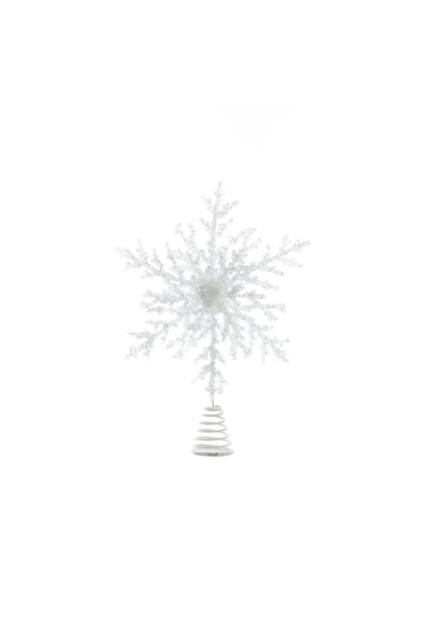 KDMD Snowflake Tree Topper - White 35cm 2 Pack - image 1