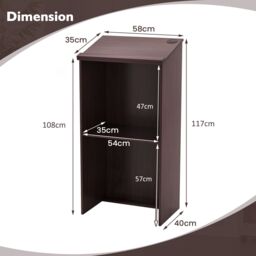 Costway Podium Stand 117cm Hostess Stand for Speakers w/Storage Shelf in Brown - thumbnail 2