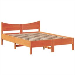 Berkfield Home Bed Frame without Mattress Wax Brown 160x200 cm Solid Wood Pine - thumbnail 5