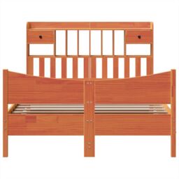 Berkfield Home Bed Frame without Mattress Wax Brown 160x200 cm Solid Wood Pine - thumbnail 4