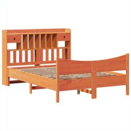 Berkfield Home Bed Frame without Mattress Wax Brown 160x200 cm Solid Wood Pine - thumbnail 3