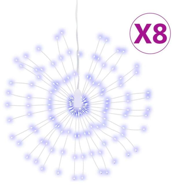 Berkfield Home Christmas Starburst Lights 140 LEDs 8 pcs Blue 17 cm - image 1
