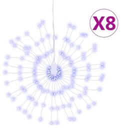 Berkfield Home Christmas Starburst Lights 140 LEDs 8 pcs Blue 17 cm