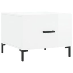 Berkfield Home Coffee Tables 2pcs High Gloss White 50x50x40 cm Engineered Wood - Size: 50 x 50 x 40 cm - thumbnail 5