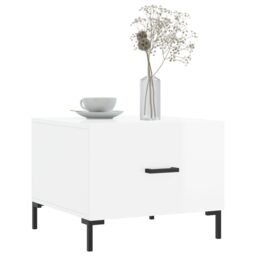 Berkfield Home Coffee Tables 2pcs High Gloss White 50x50x40 cm Engineered Wood - Size: 50 x 50 x 40 cm - thumbnail 3