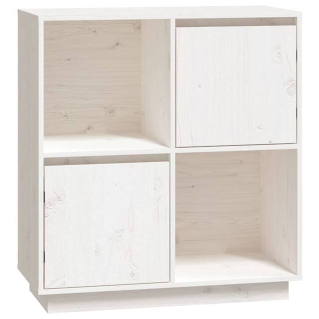 Berkfield Home Sideboard White 74x35x80 cm Solid Wood Pine - Size: 74 x 35 x 80 cm - image 1