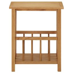 Berkfield Home Magazine Table 45x35x55 cm Solid Oak Wood in Brown - Size: 45 x 35 x 55 cm - thumbnail 2