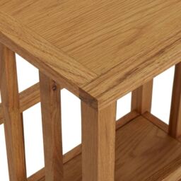 Berkfield Home Magazine Table 45x35x55 cm Solid Oak Wood in Brown - Size: 45 x 35 x 55 cm - thumbnail 5