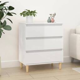 Berkfield Home Sideboard High Gloss White 60x35x70 cm Engineered Wood - Size: 60 x 35 x 70 cm - thumbnail 2