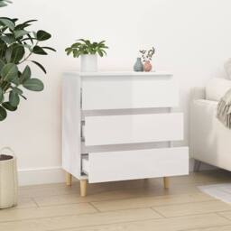 Berkfield Home Sideboard High Gloss White 60x35x70 cm Engineered Wood - Size: 60 x 35 x 70 cm - thumbnail 1