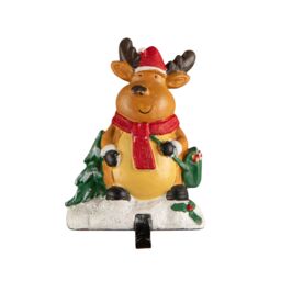 Samuel Alexander 13cm Premier Christmas Stocking Hanger Decoration in Reindeer Design in Brown - thumbnail 7