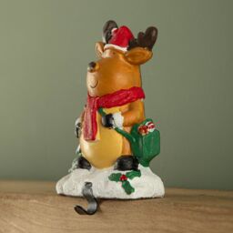 Samuel Alexander 13cm Premier Christmas Stocking Hanger Decoration in Reindeer Design in Brown - thumbnail 4
