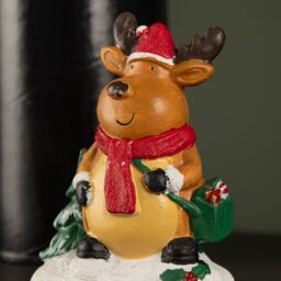 Samuel Alexander 13cm Premier Christmas Stocking Hanger Decoration in Reindeer Design in Brown - thumbnail 3