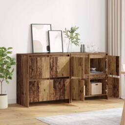 Berkfield Home Sideboard 2 pcs Old wood 70 x 41 x 75 cm Engineered wood in Brown - thumbnail 4