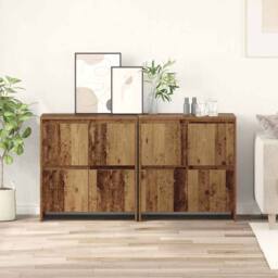 Berkfield Home Sideboard 2 pcs Old wood 70 x 41 x 75 cm Engineered wood in Brown - thumbnail 2