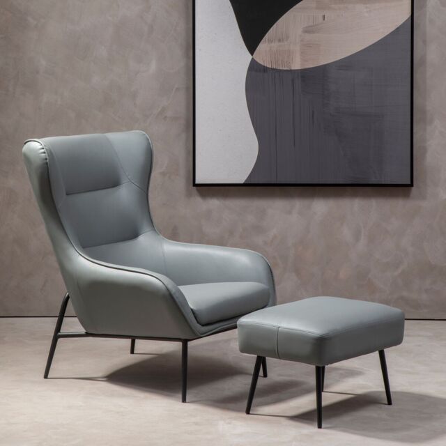 Orsina Kaiko Grey Armchair & Footstool - image 1