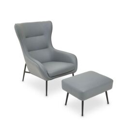 Orsina Kaiko Grey Armchair & Footstool - thumbnail 5