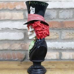 Gifts Direct 2 U Halloween Skeleton Resin Skull Ornament - Bust Hatter - thumbnail 3