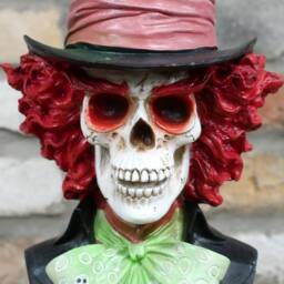Gifts Direct 2 U Halloween Skeleton Resin Skull Ornament - Bust Hatter - thumbnail 6