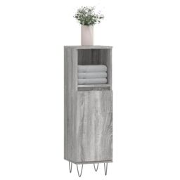 Berkfield Home Bathroom Cabinet Grey Sonoma 30x30x100 cm Engineered Wood - Size: 30 x 30 x 100 cm - thumbnail 3