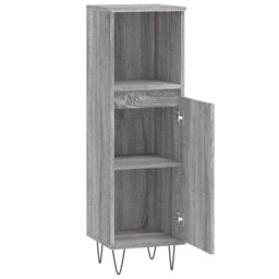 Berkfield Home Bathroom Cabinet Grey Sonoma 30x30x100 cm Engineered Wood - Size: 30 x 30 x 100 cm - thumbnail 6