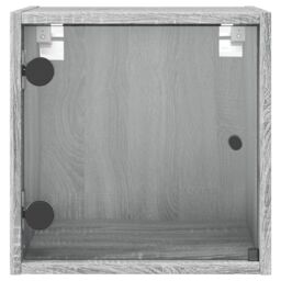 Berkfield Home Bedside Cabinet with Glass Door Grey Sonoma 35x37x35 cm - Size: 35 x 37 x 35 cm - thumbnail 6