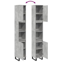 Berkfield Home Bathroom Cabinet Concrete Grey 30x30x190 cm Engineered Wood - Size: 30 x 30 x 190 cm - thumbnail 8