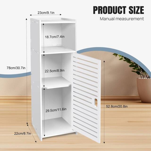 FORGEVIO White Tall Bathroom Storage Cabinet Narrow - image 1