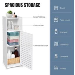 FORGEVIO White Tall Bathroom Storage Cabinet Narrow - thumbnail 2