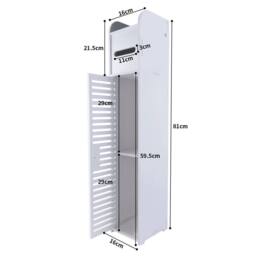 FORGEVIO White Tall Bathroom Storage Cabinet Narrow - thumbnail 3