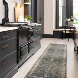 Kukoon Traditional Vintage Cotton Rug Green Beige Machine Washable in Olive - Size: 160 cm x 230 cm - thumbnail 7