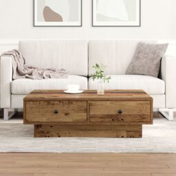Berkfield Home Coffee Table Old wood Reclaimed Wood 90 x 90 x 28 cm in Brown - thumbnail 1