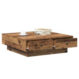 Berkfield Home Coffee Table Old wood Reclaimed Wood 90 x 90 x 28 cm in Brown - thumbnail 3